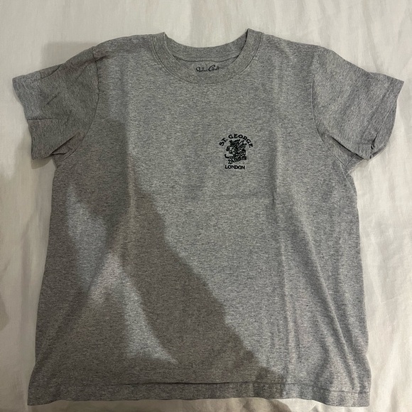Simple Gray Brandy Melville Embroidered Top - Picture 1 of 1